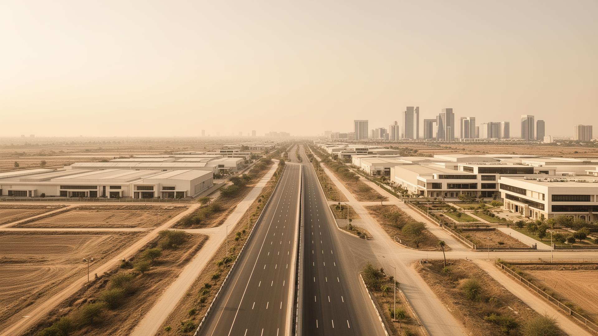 Bidkin DMIC corridor highway and planned industrial development near Aurangabad